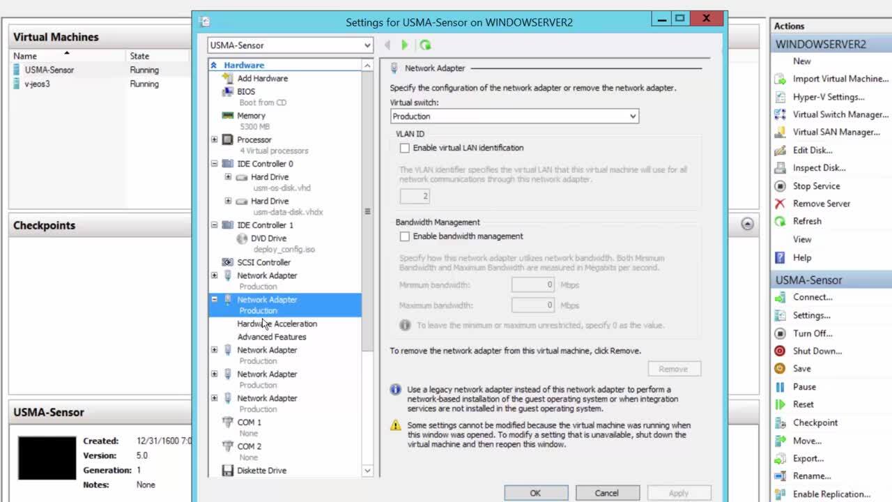 Configuring NIDS on HyperV